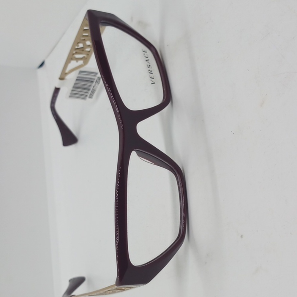 NWT WOMEN'S RX-ABLE VERSACE EYEGLASS FRAMES 3327U BURGUNDY AND GOLD - Picture 4 of 6